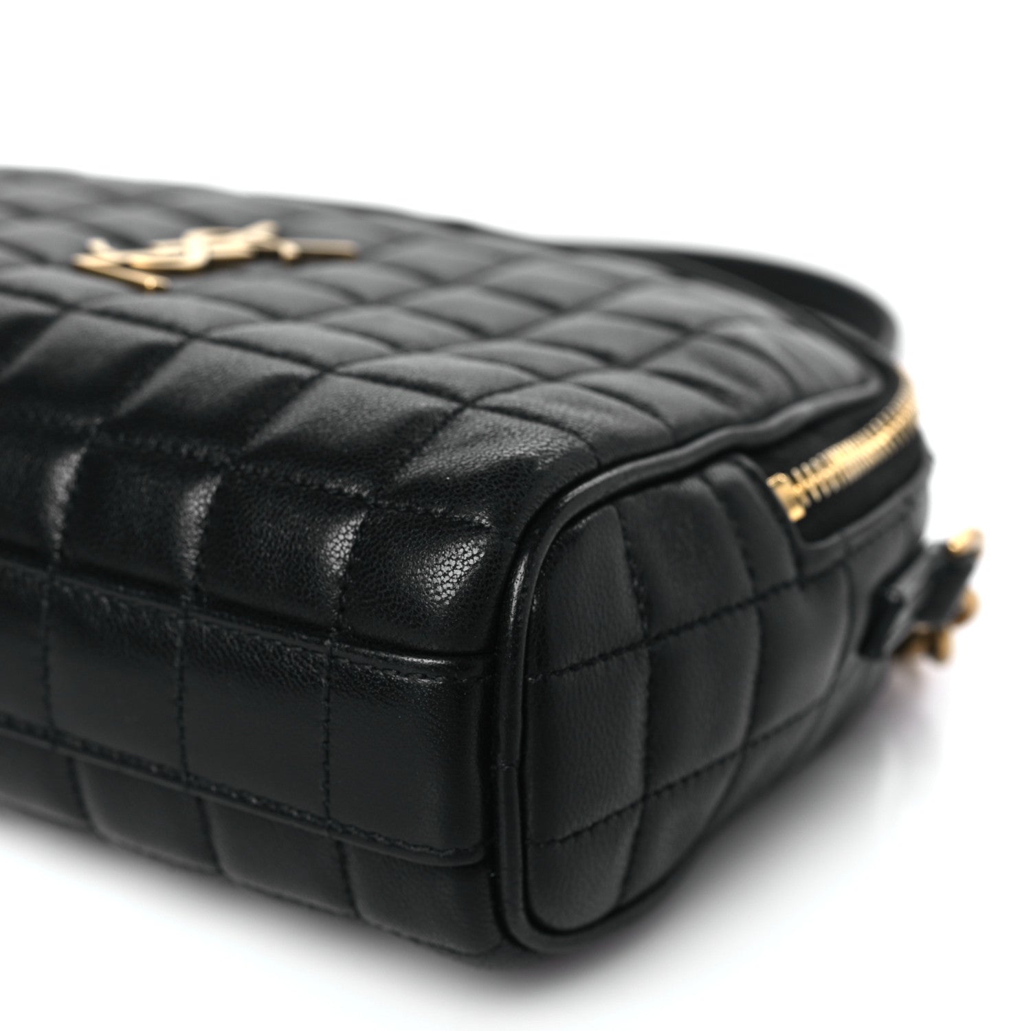 Saint Laurent Lambskin Carre Quilted Cassandre Mini Camera Bag Black 9 of 9