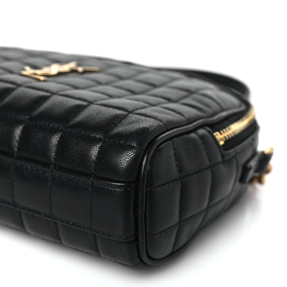 Saint Laurent Lambskin Carre Quilted Cassandre Mini Camera Bag Black 9 of 9