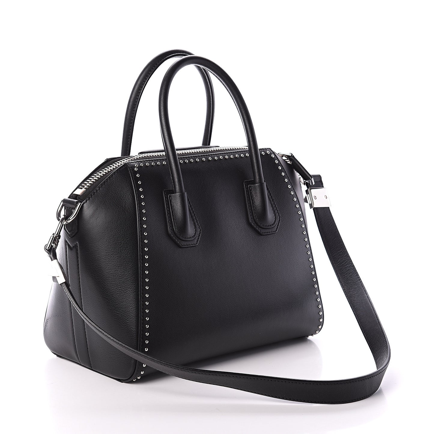 Calfskin Small Studded Antigona Black