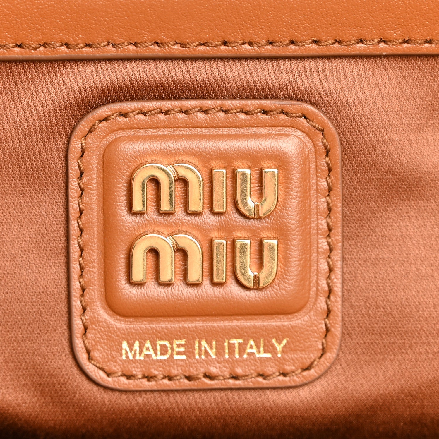 Miu Miu Soft Calf Softy Large Beau Top Handle Bag Cognac 6 of 9