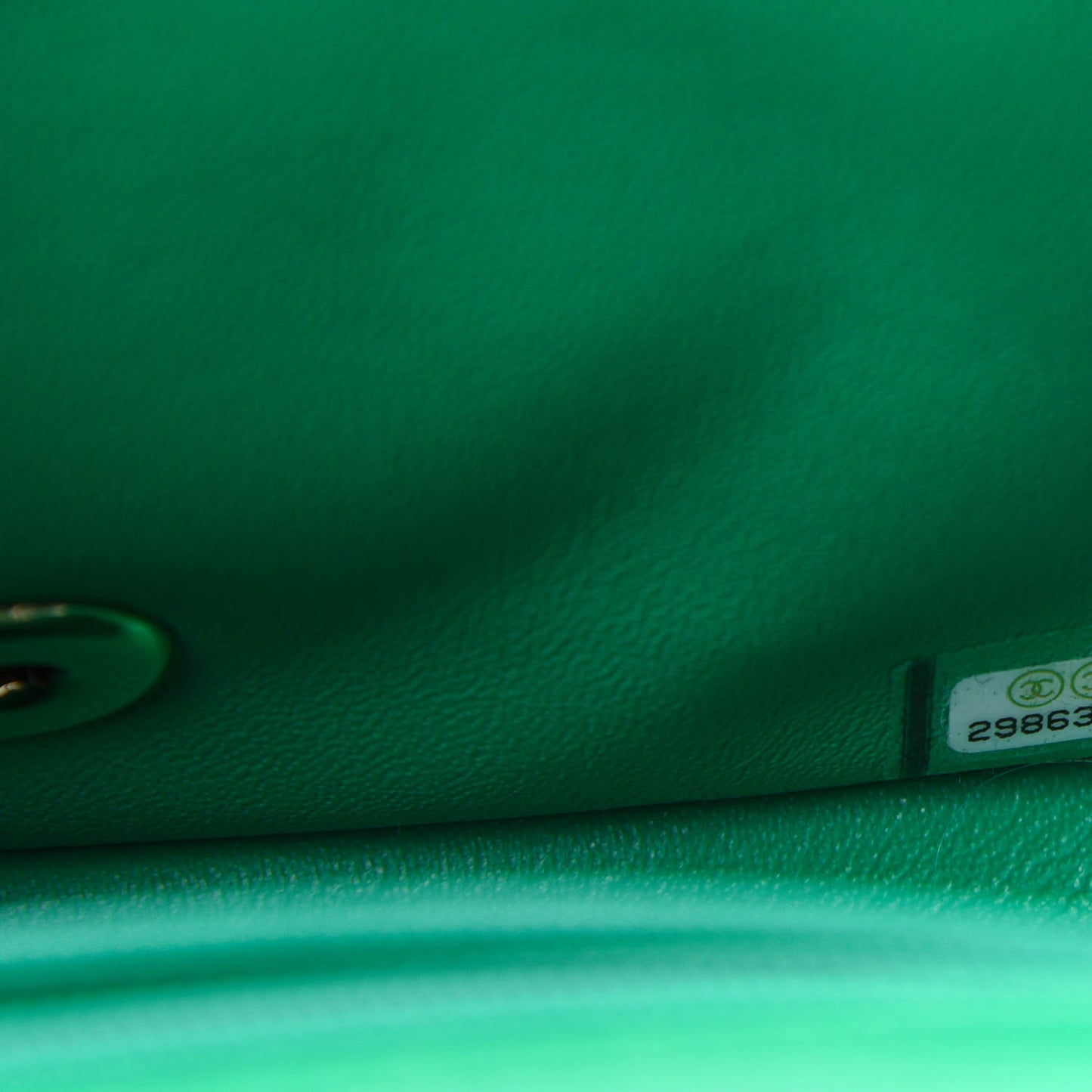 Lambskin Quilted Mini Square Flap Green