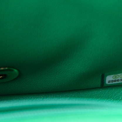 Chanel Lambskin Quilted Mini Square Flap Green 9 of 11