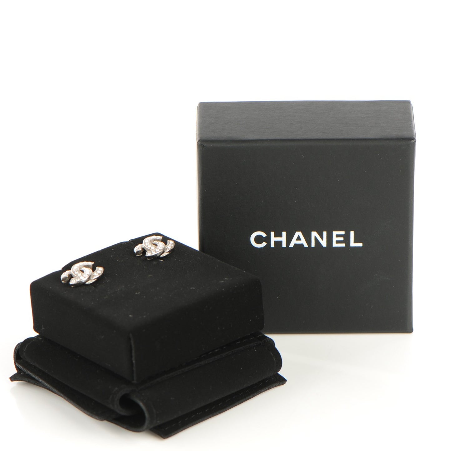 Crystal Timeless CC Earrings Silver