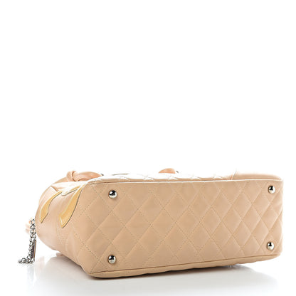 Chanel Calfskin Quilted Cambon Quilted Large Bowler Beige 4 of 14