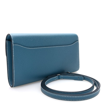 Hermes Epsom Constance Wallet To Go New Blue Jean 3 of 11