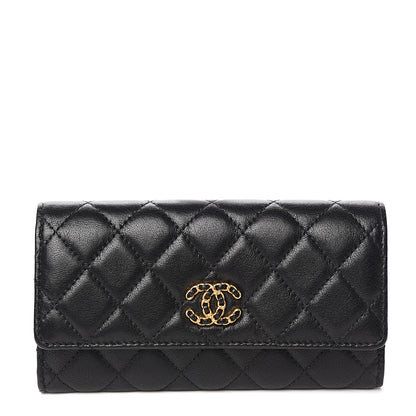 Chanel Lambskin Quilted Medium Chanel 19 Flap Wallet Black 1 of 8