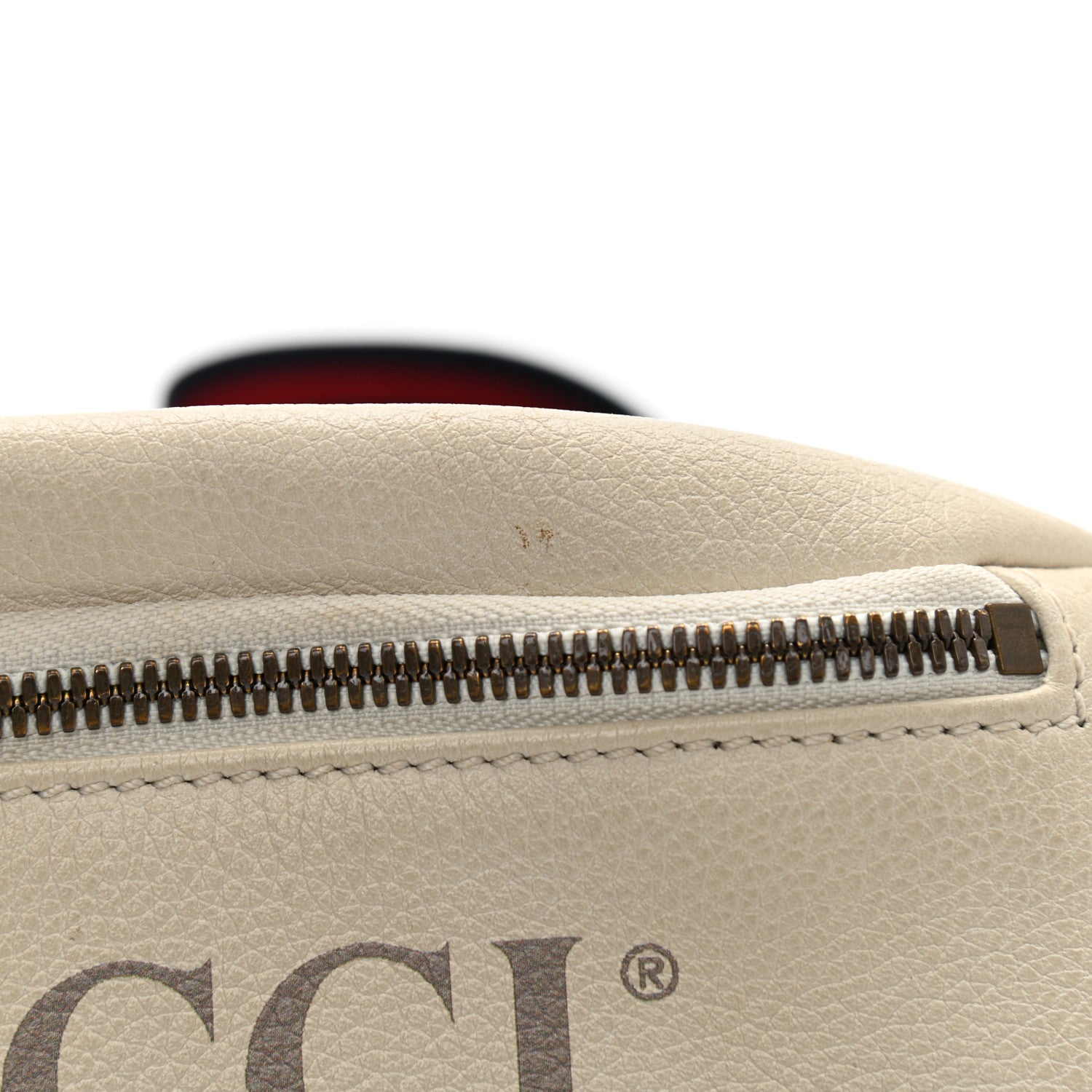 Gucci Grained Calfskin Small Logo Belt Bag White 12 of 13