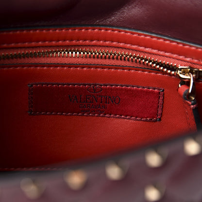 Valentino Garavani Nappa Medium Rockstud Spike Halfmoon Saddle Bag Rubin 7 of 8