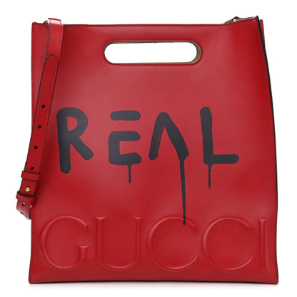 Gucci Calfskin GucciGhost Real Medium XL Tote Hibiscus Red 1 of 13