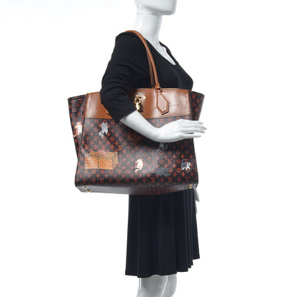 Louis Vuitton Calfskin Catogram City Steamer Cabas XXL Orange Marron 2 of 8