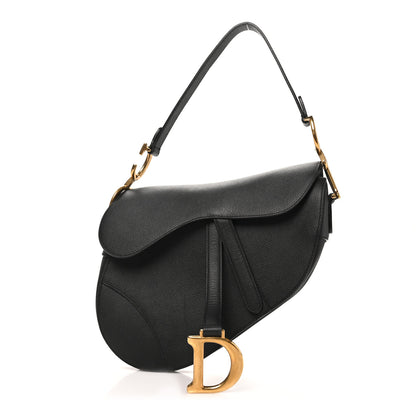 Christian Dior Grained Calfskin Saddle Bag Black 1 of 10