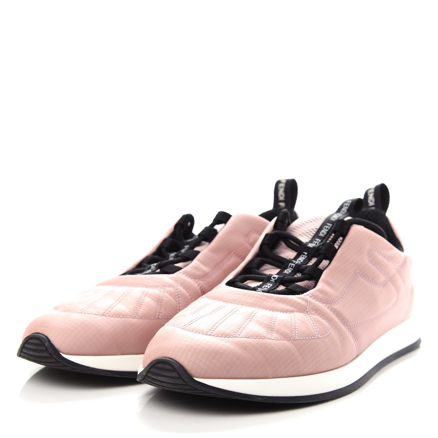 Fendi Nylon FFreedom Sneakers 39.5 White Rosa 3 of 11