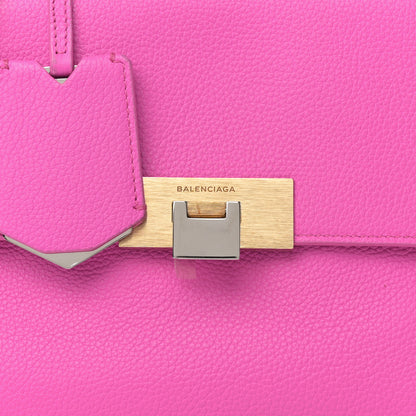 Balenciaga Grained Calfskin Le Dix Mini Soft Cartable Rose Fluo 10 of 16