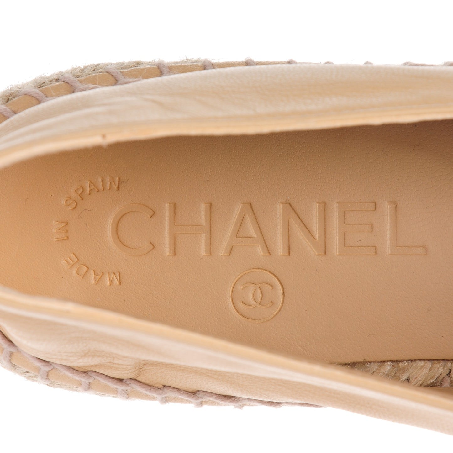 Lambskin CC Espadrilles 37 Beige Black