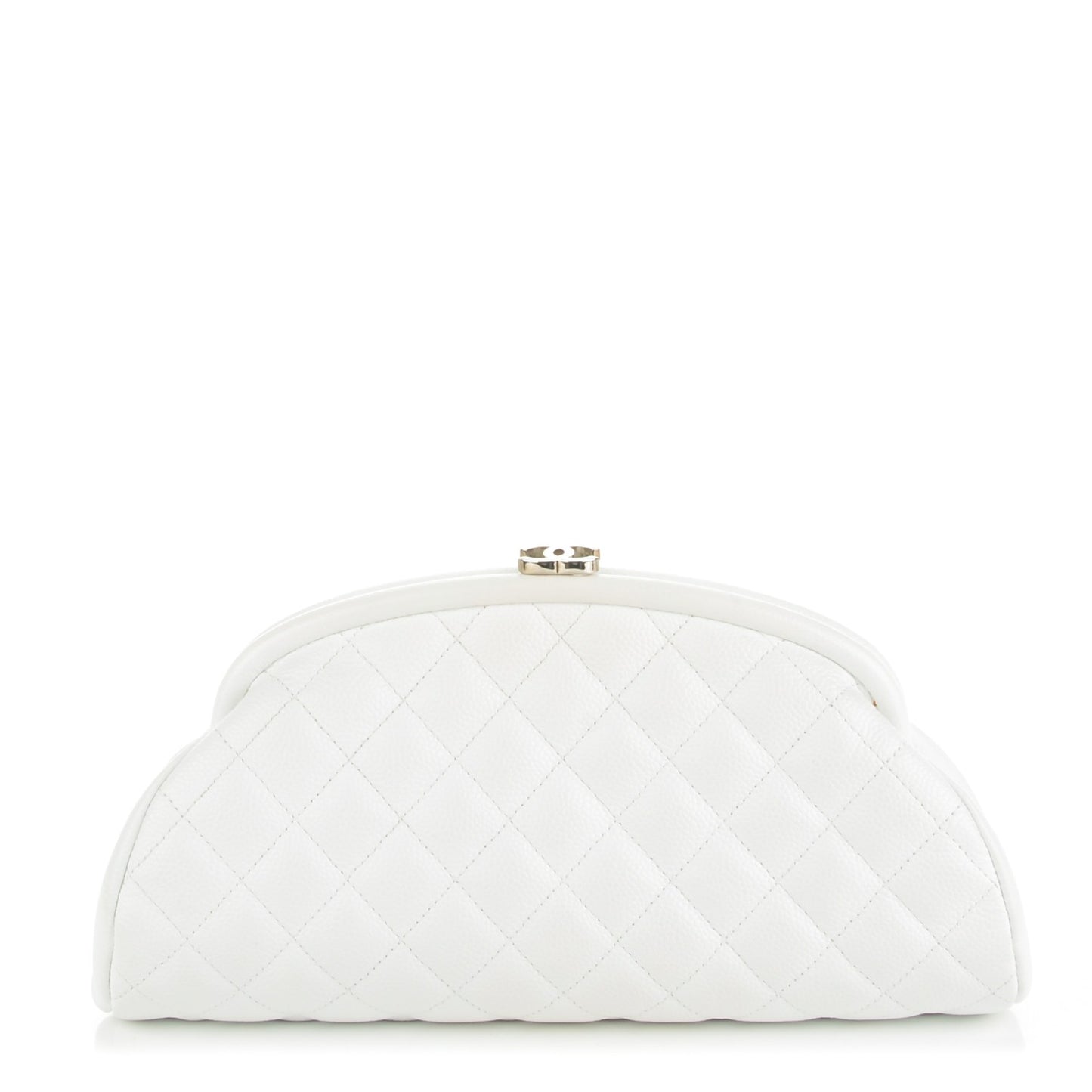 Caviar Quilted Timeless Clutch White