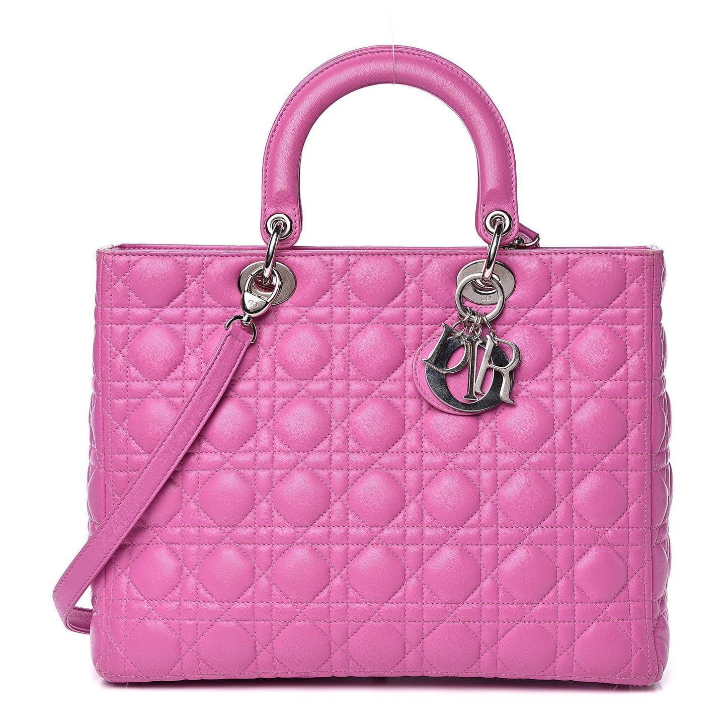 Lambskin Cannage Large Lady Dior Pink