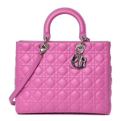 Christian Dior Lambskin Cannage Large Lady Dior Pink 1 of 15