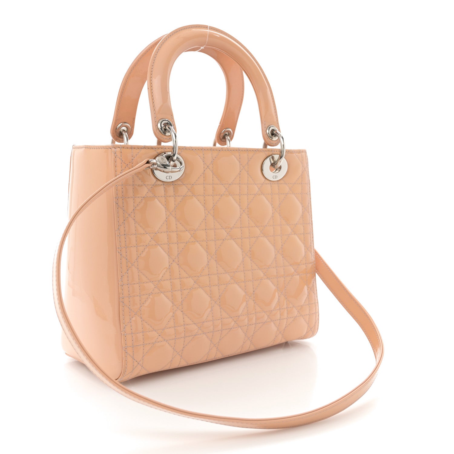 Christian Dior Patent Cannage Medium Lady Dior Rose Clair 3 of 15