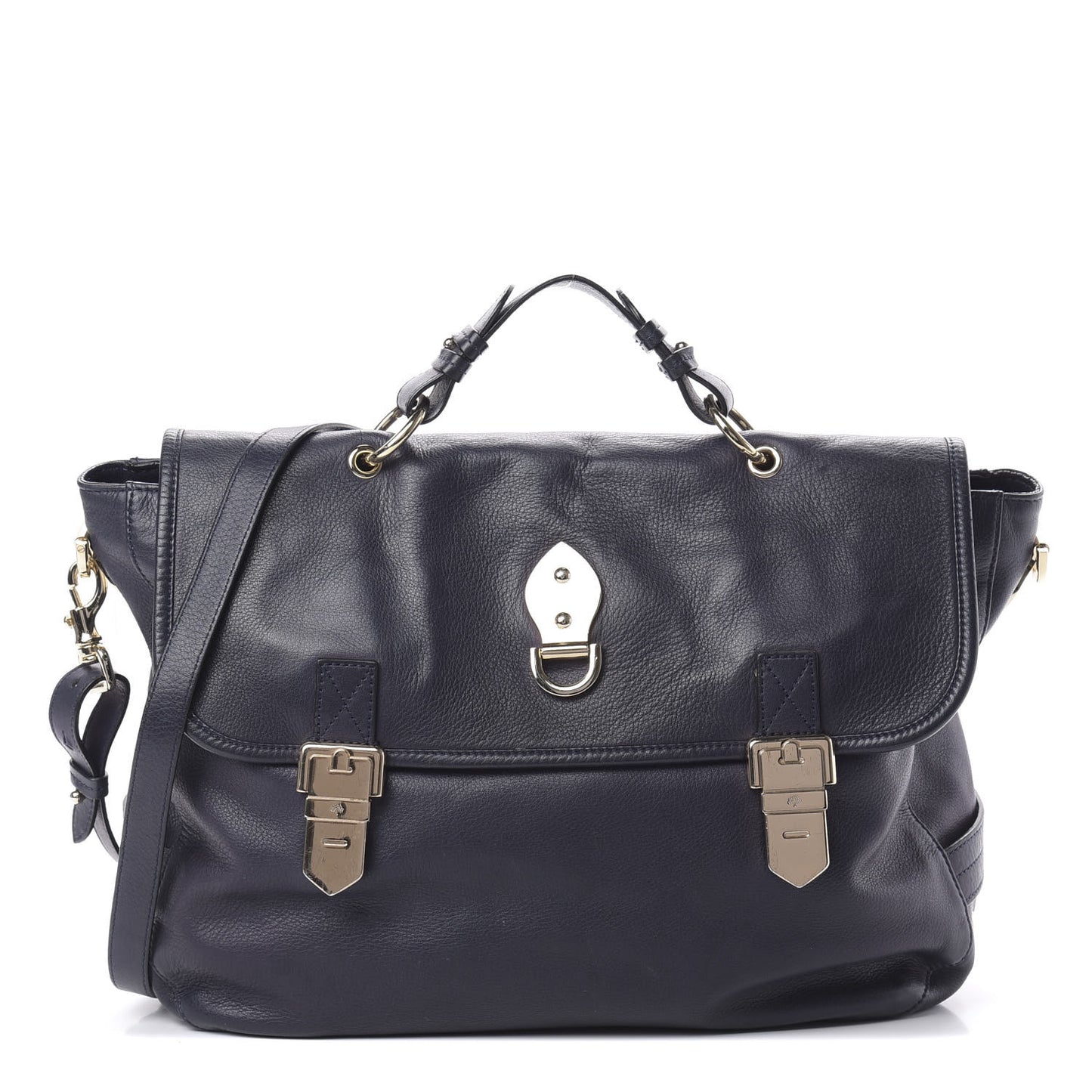Soft Grain Calfskin Oversized Tillie Satchel Nightshade Blue