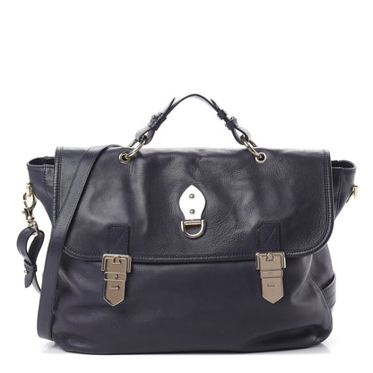 Mulberry Soft Grain Calfskin Oversized Tillie Satchel Nightshade Blue 1 of 15