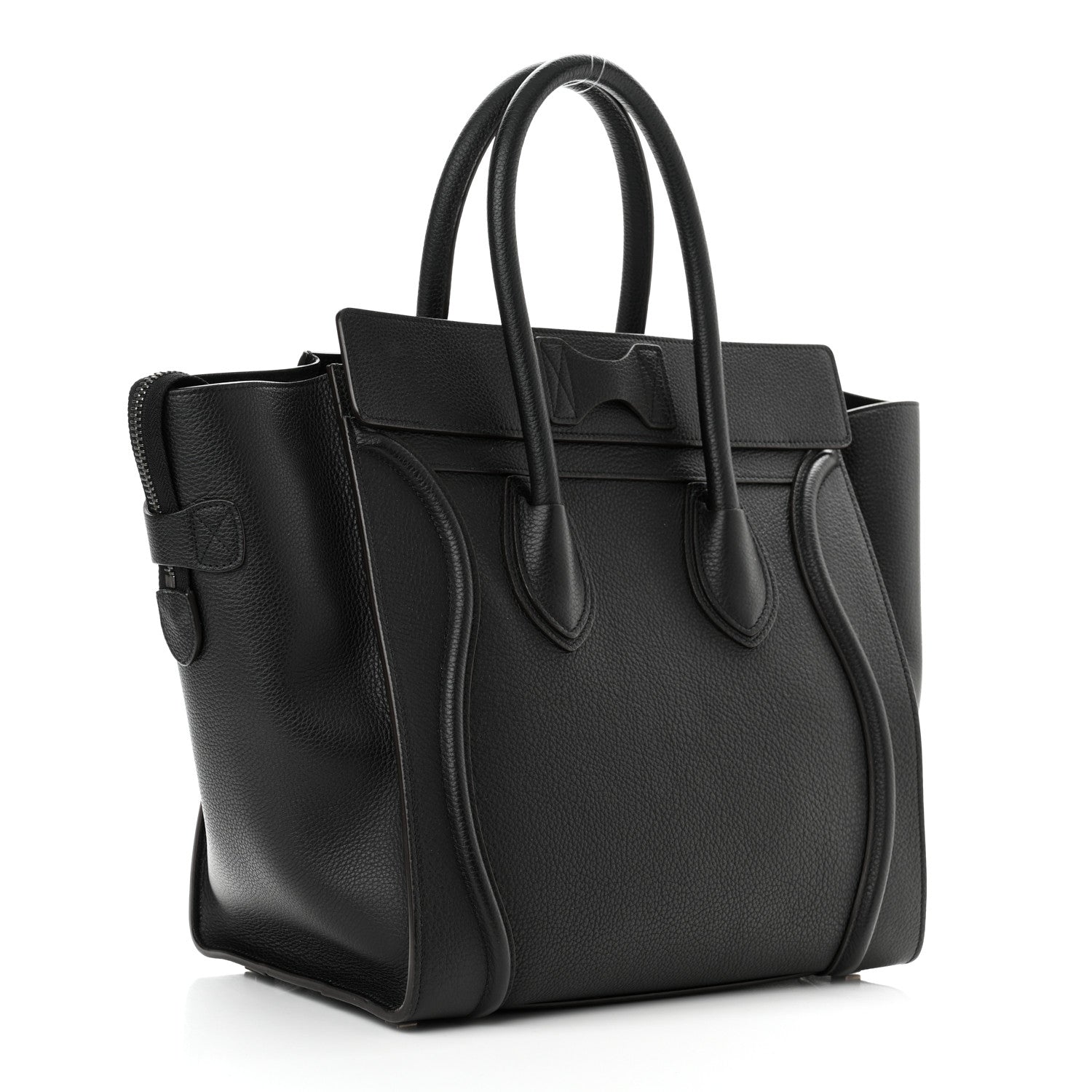 Celine Drummed Calfskin Mini Luggage Black 3 of 10
