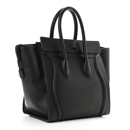 Celine Drummed Calfskin Mini Luggage Black 3 of 10