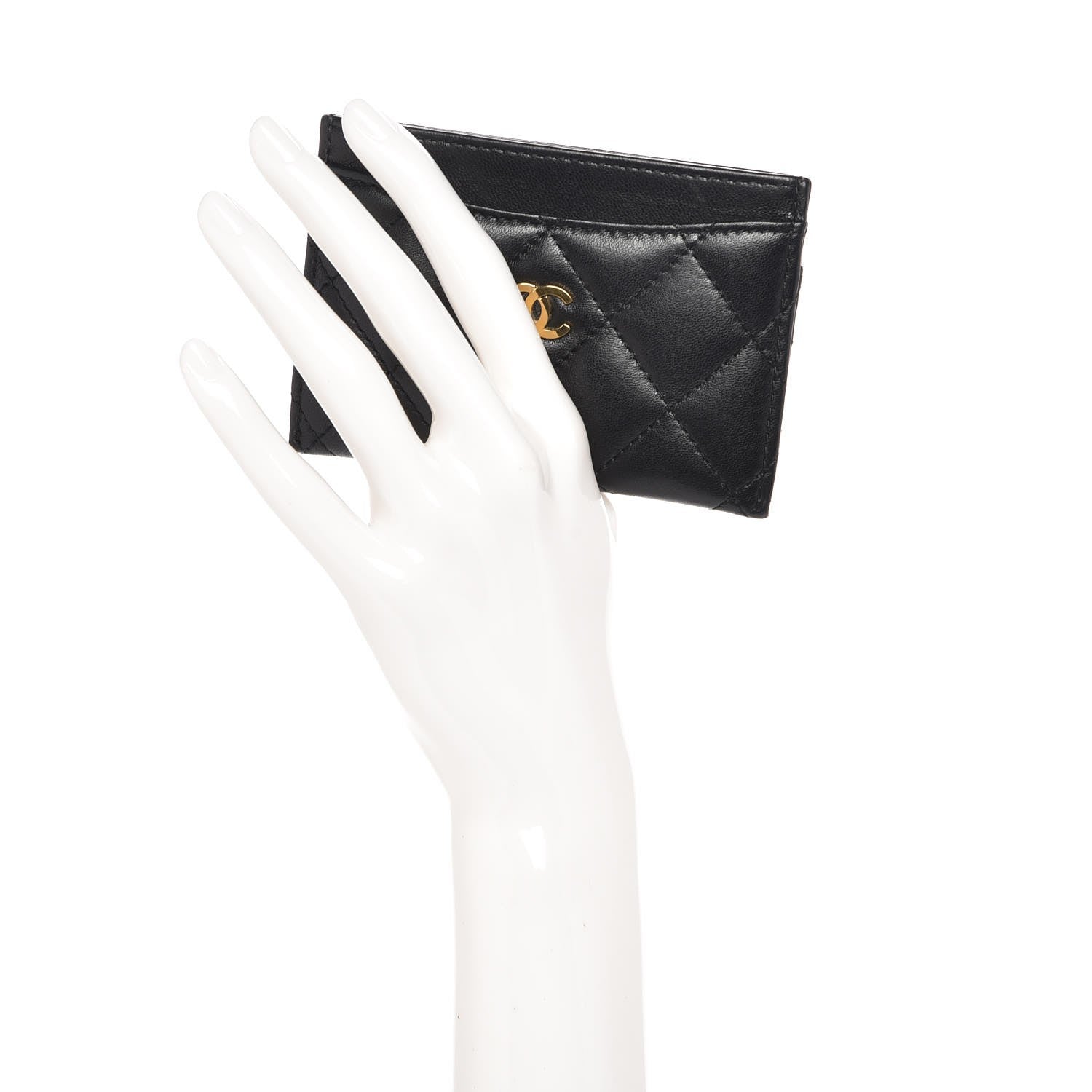 Chanel Lambskin Quilted Card Holder Black 2 of 8
