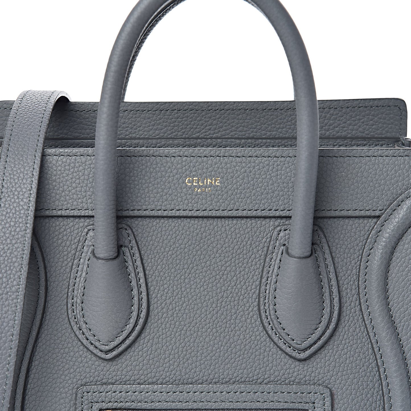 Baby Drummed Calfskin Nano Luggage Kohl