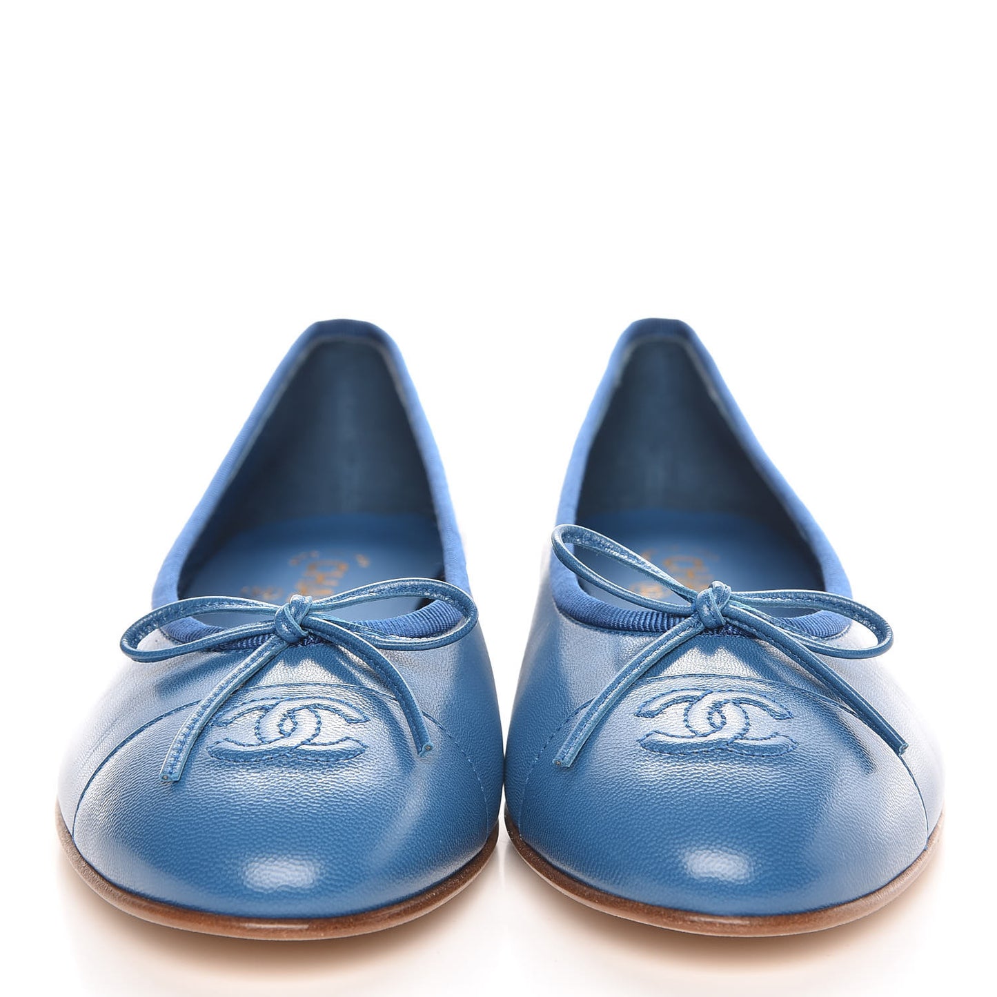 Goatskin Cap Toe CC Ballerina Flats 39.5 Blue