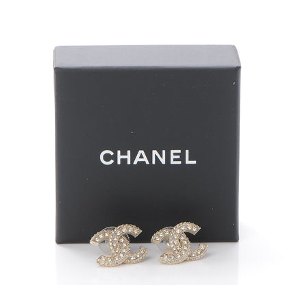 Chanel Crystal CC Earrings Gold 5 of 5