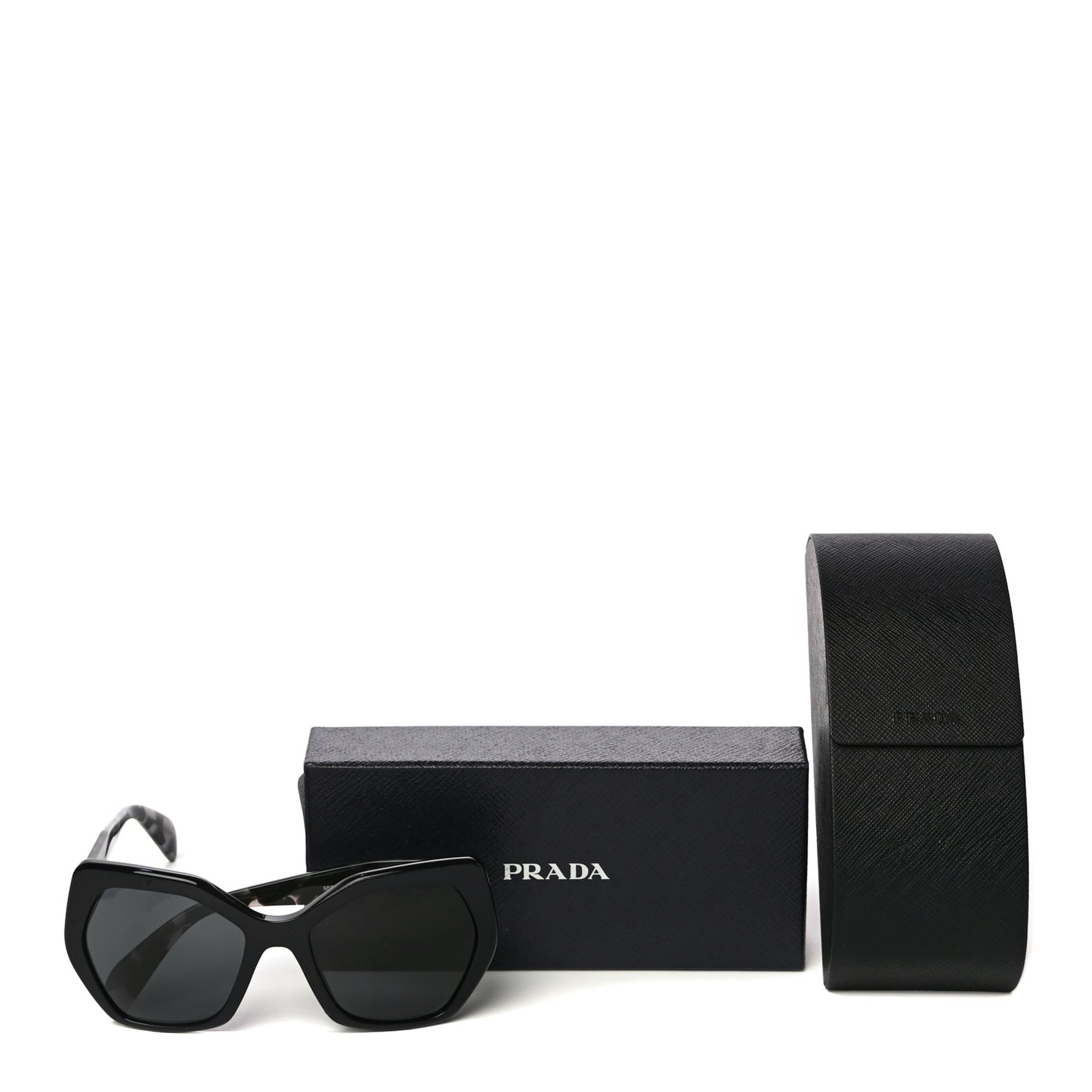 Acetate Sunglasses SPR 16R Black Tortoise Grey