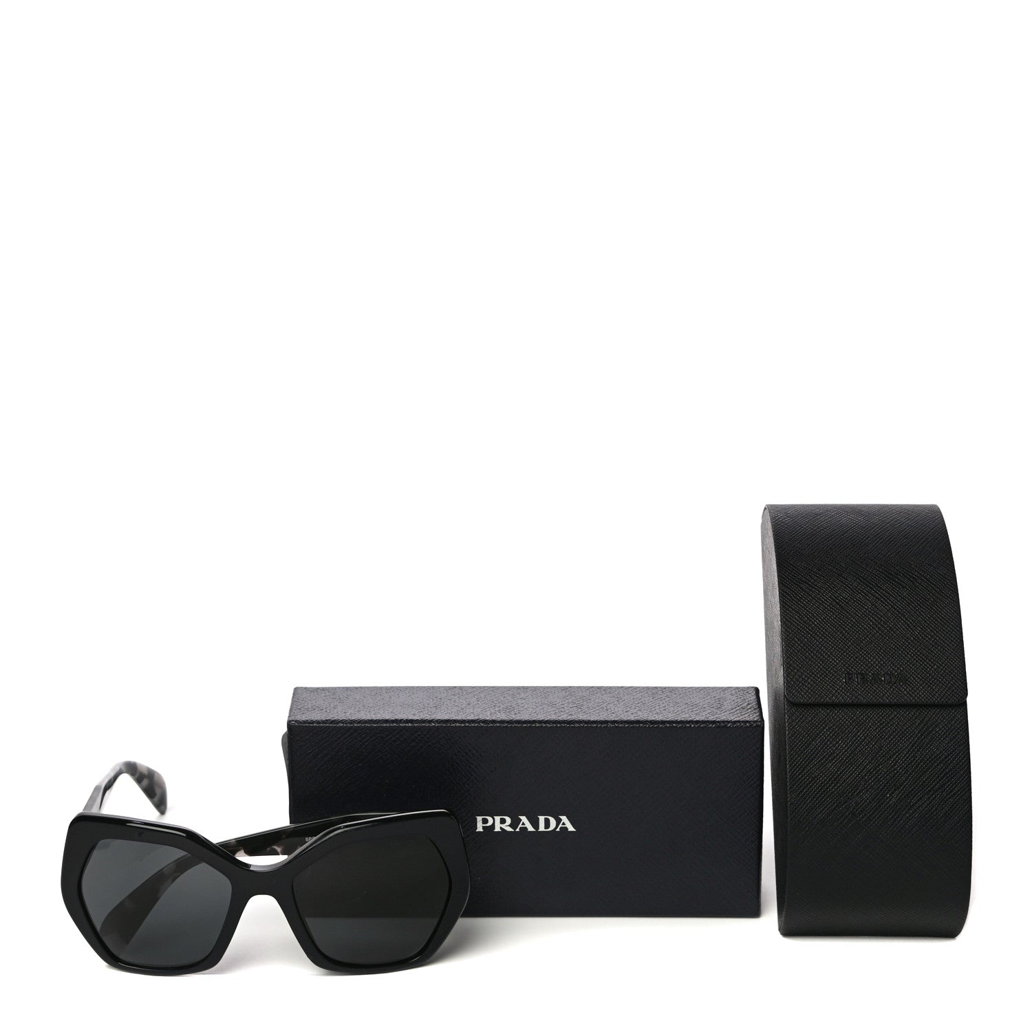 Prada Acetate Sunglasses SPR 16R Black Tortoise Grey 7 of 7