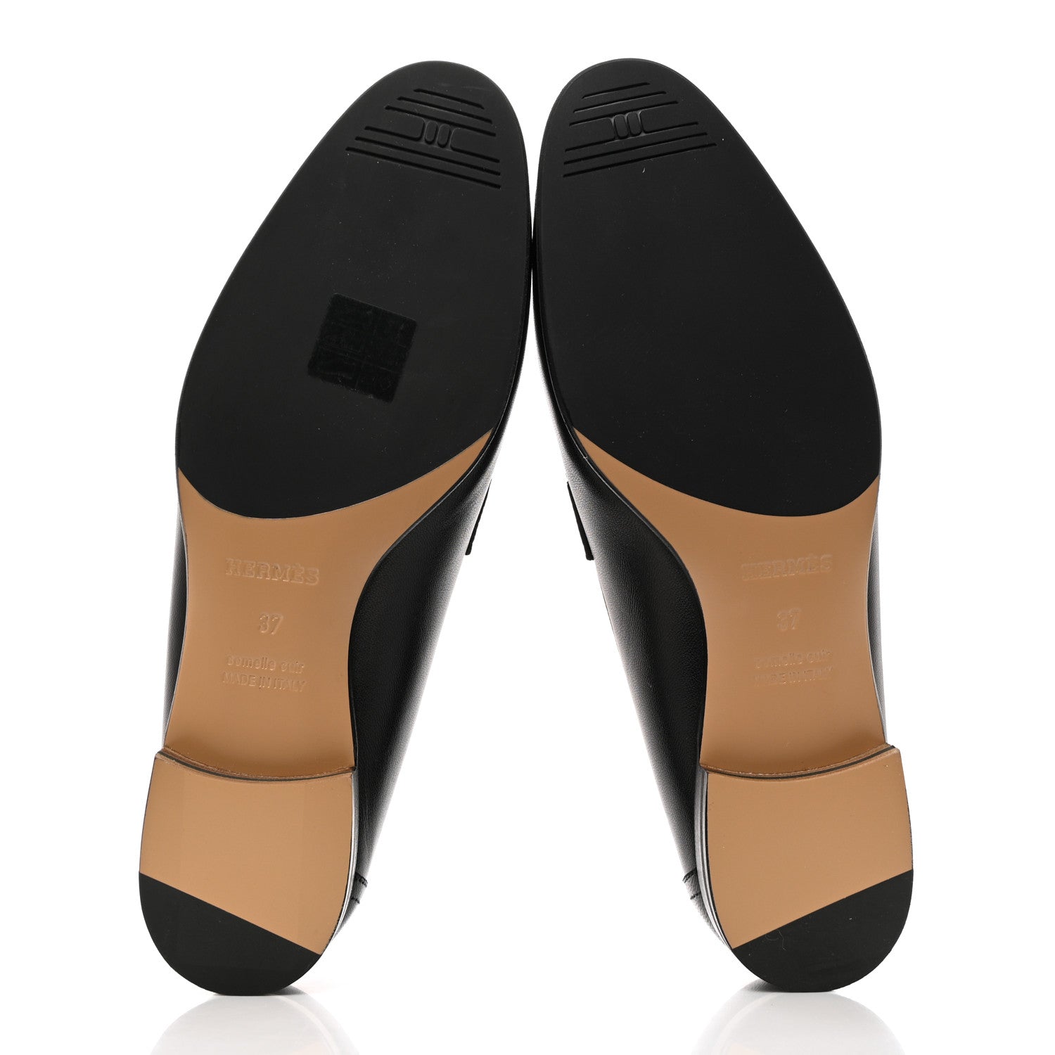Hermes Goatskin Womens Paris Loafers 37 Black 5 of 9