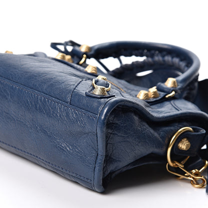 Balenciaga Agneau Giant 12 Gold Hardware Mini City Bleu Mineral 9 of 9