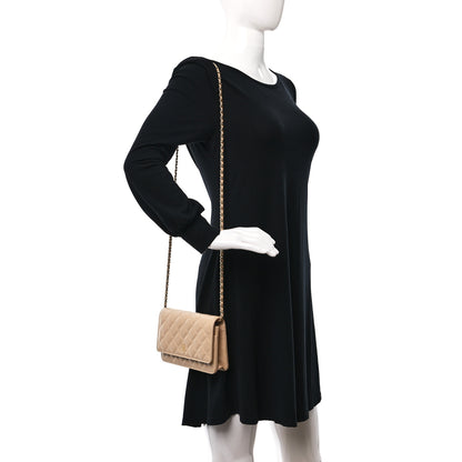 Chanel Caviar Quilted Wallet on Chain WOC Beige Clair 2 of 14