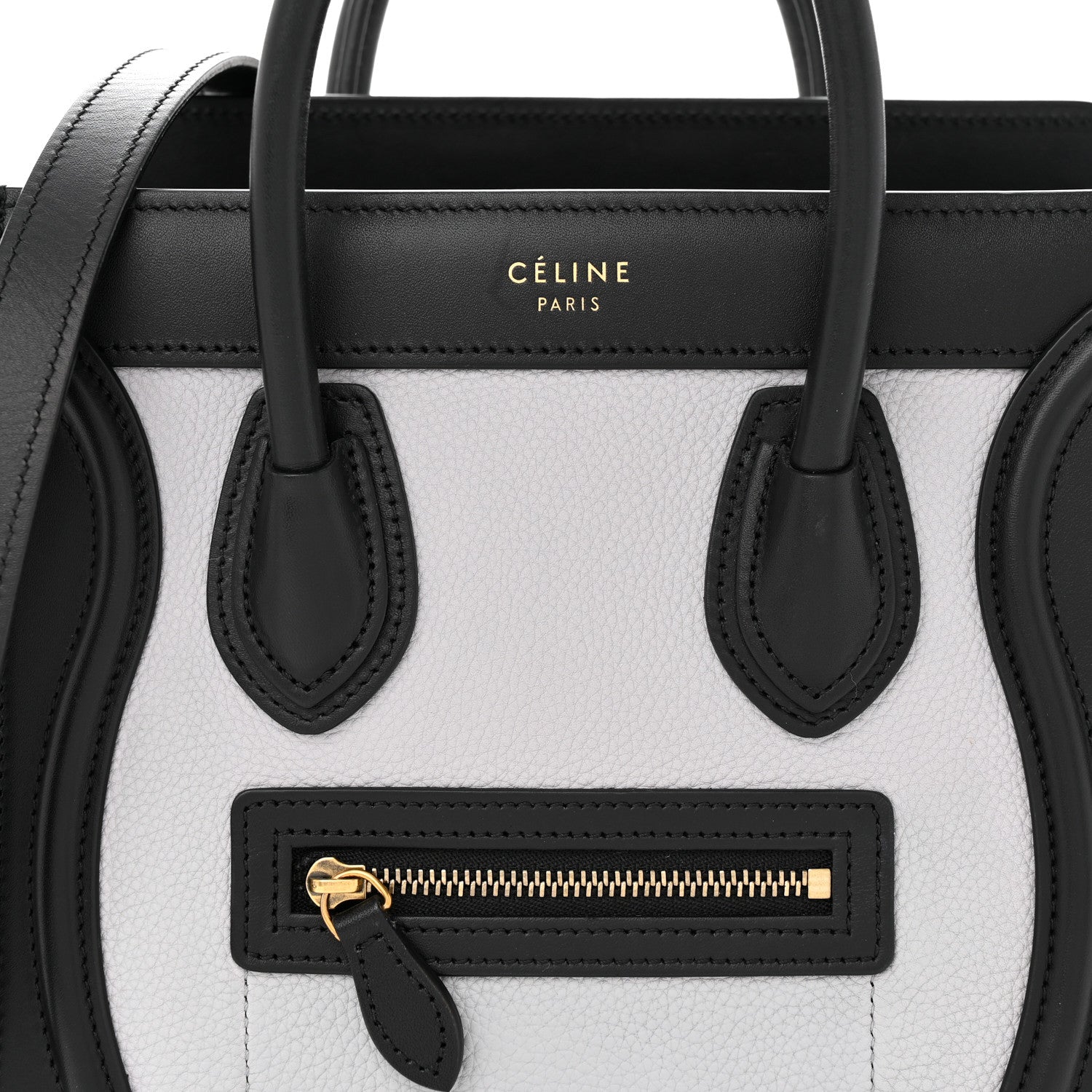 Celine Baby Grained Calfskin Nubuck Nano Tri-Color Luggage Light Grey 8 of 11
