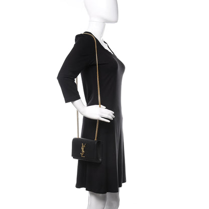 Saint Laurent Grain De Poudre Small Monogram Kate Satchel Black 2 of 12
