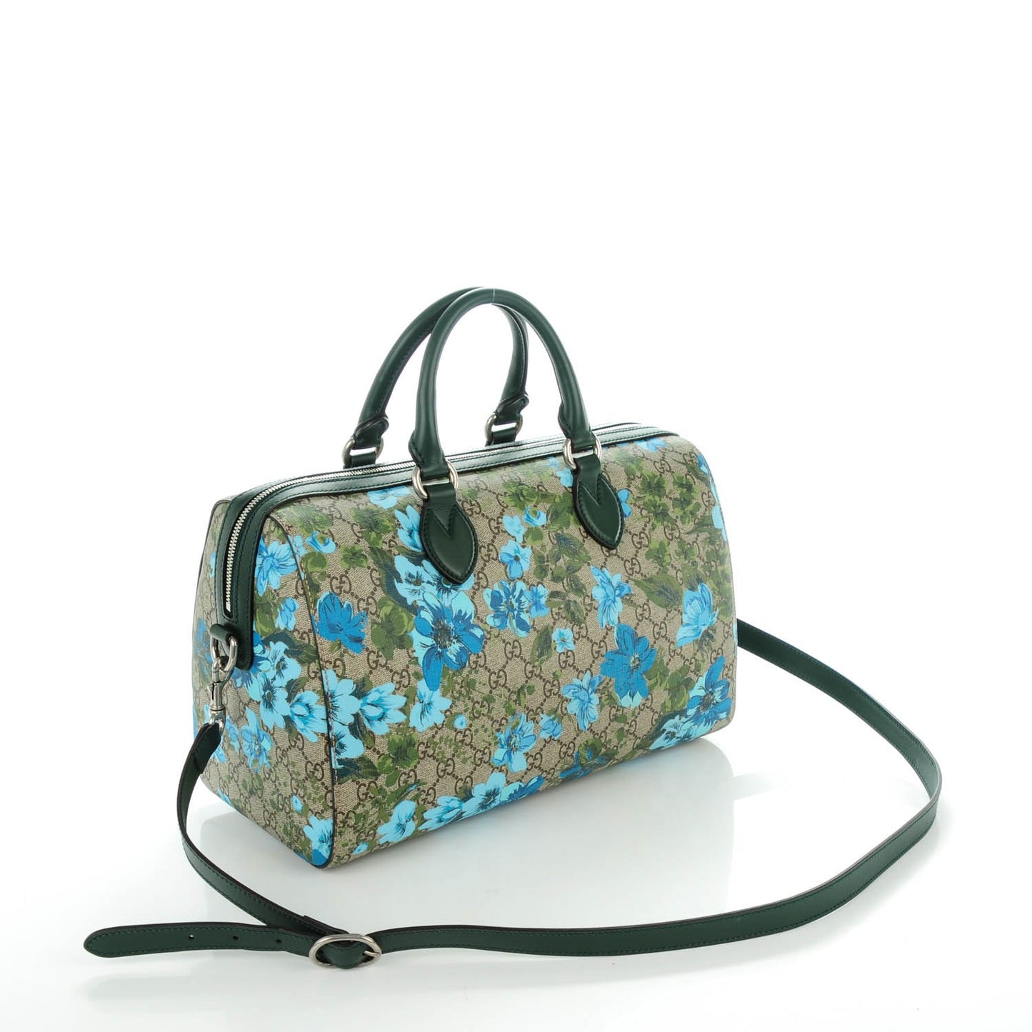 GG Supreme Monogram Bloom Butterfly Embroidered Medium Boston Green