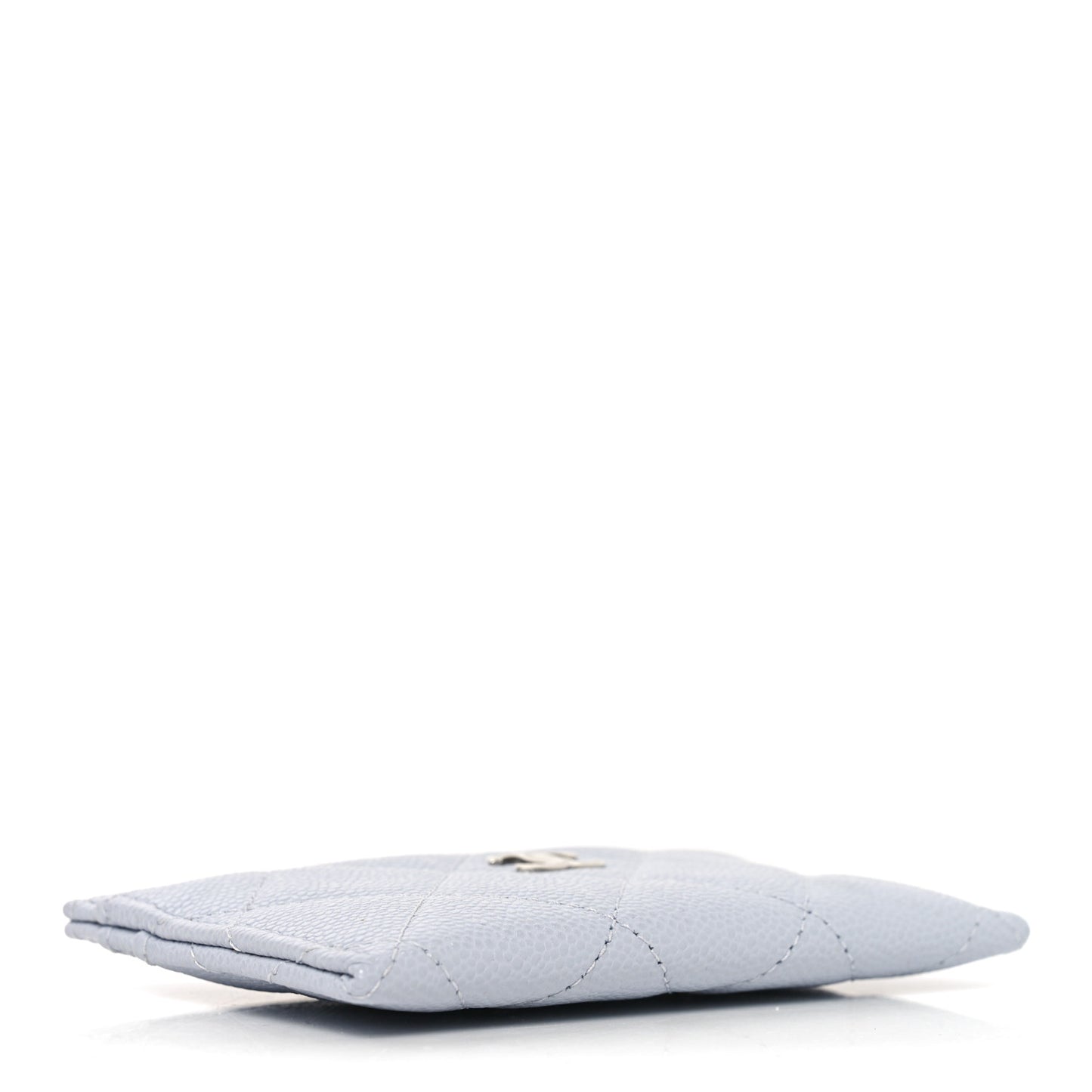 Caviar Quilted Card Holder Light Blue
