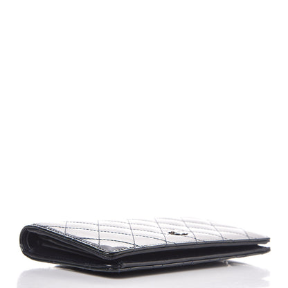 Chanel Patent Quilted Yen Wallet Dark Blue 4 of 10