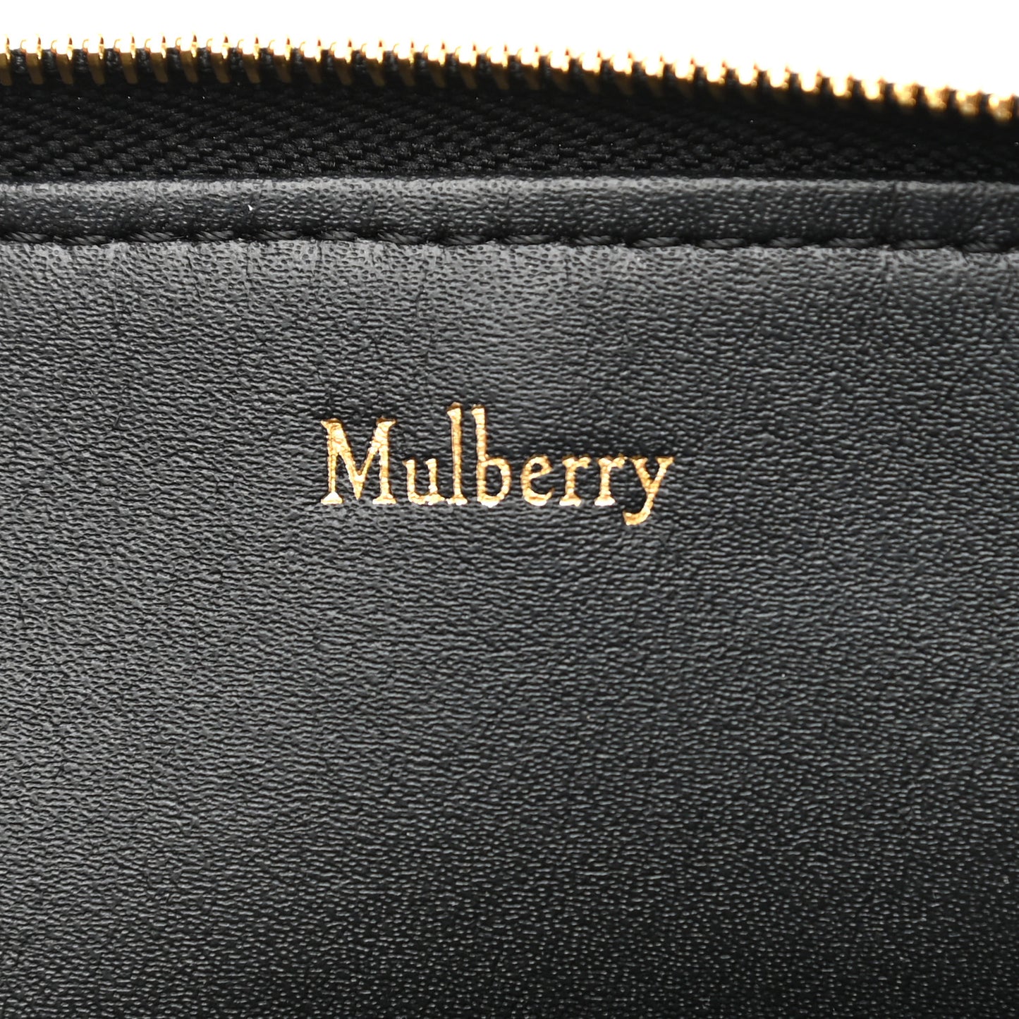 Small Classic Grain Continental Cosmetic Pouch Black