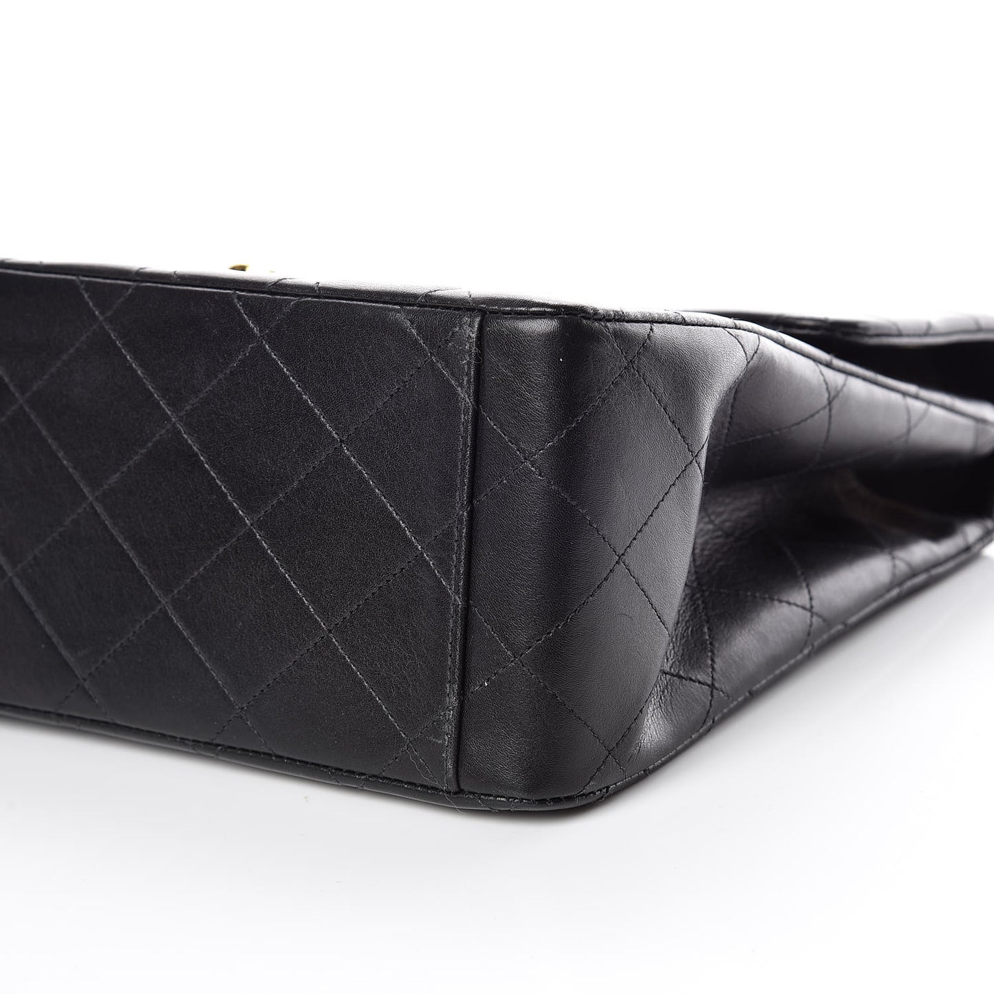 Lambskin Quilted XL Jumbo Single Flap Black