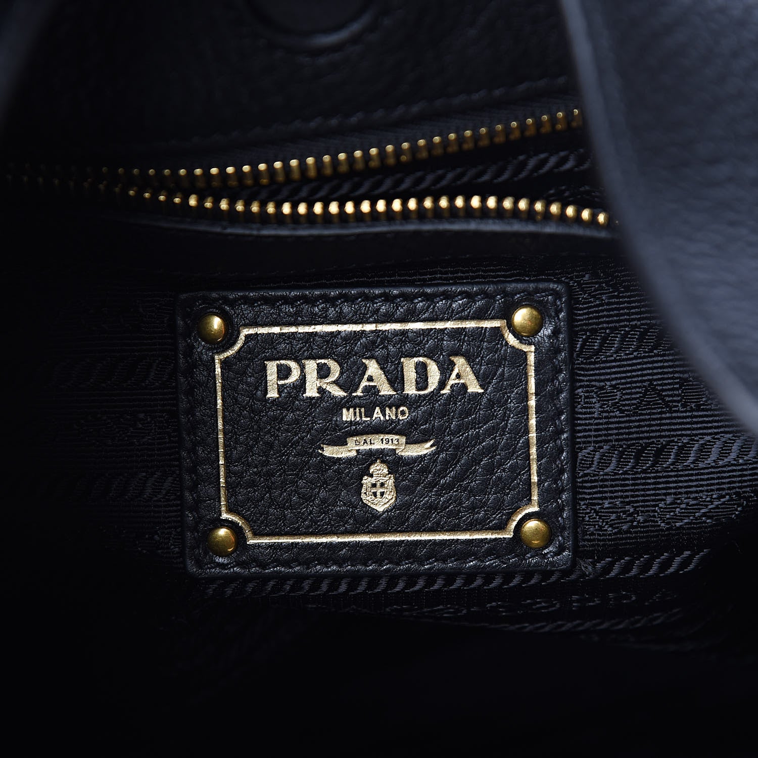 Prada Vitello Phenix Embossed Logo Hobo Black 6 of 10