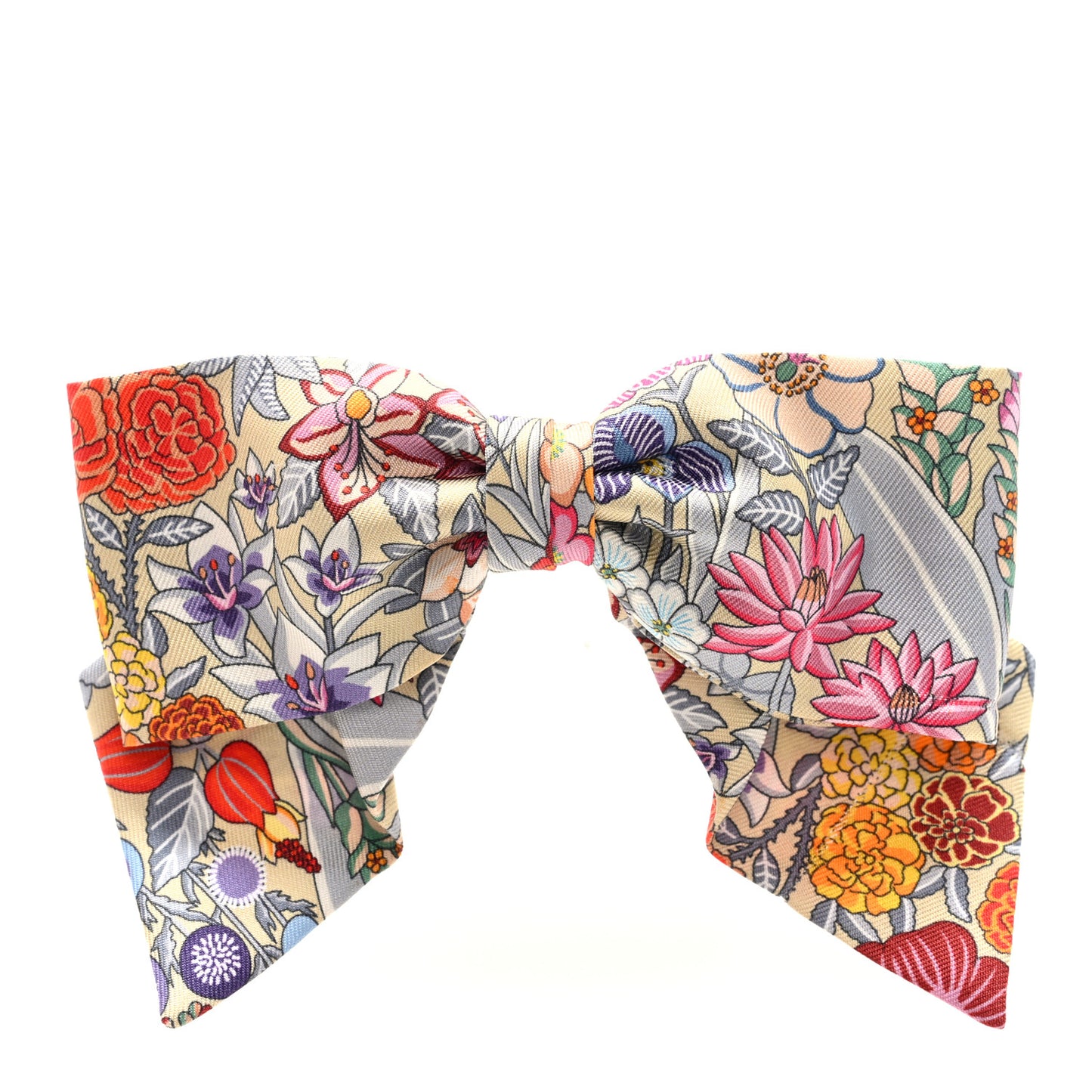 Silk Ex Libris Grenelle Bloom Hair Clip Beige