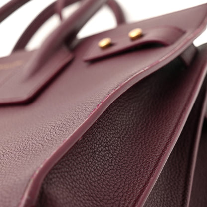 Saint Laurent Grained Calfskin Small Supple Sac De Jour Rouge Cabernet 12 of 13
