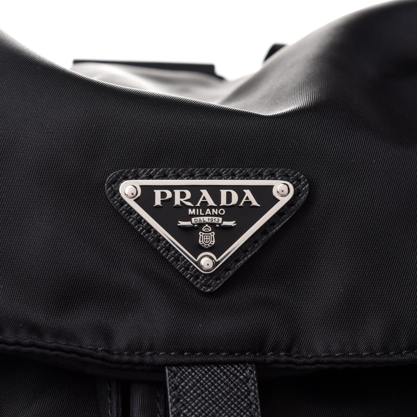Tessuto Nylon Saffiano Medium Backpack Black