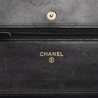 Chanel Lambskin Quilted Wallet On Chain WOC Black 11 of 15