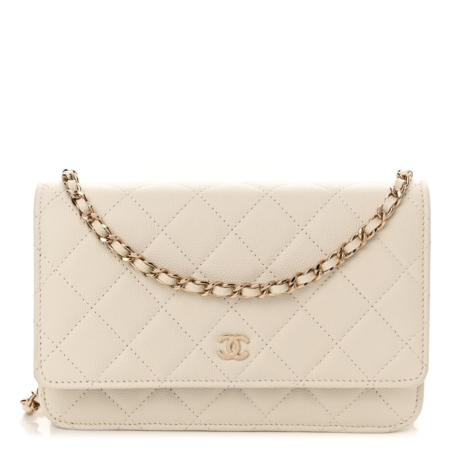 Chanel Caviar Quilted Wallet On Chain WOC White 1 of 11