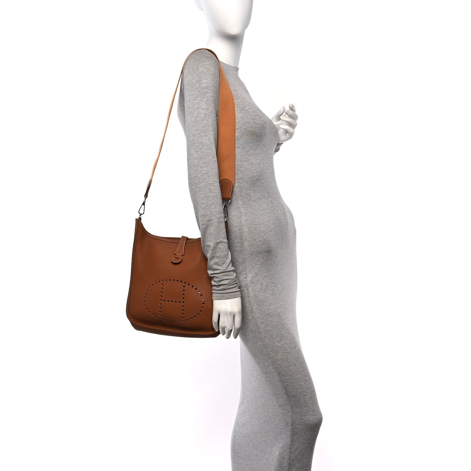 Hermes Taurillon Clemence Evelyne PM Gold 2 of 10