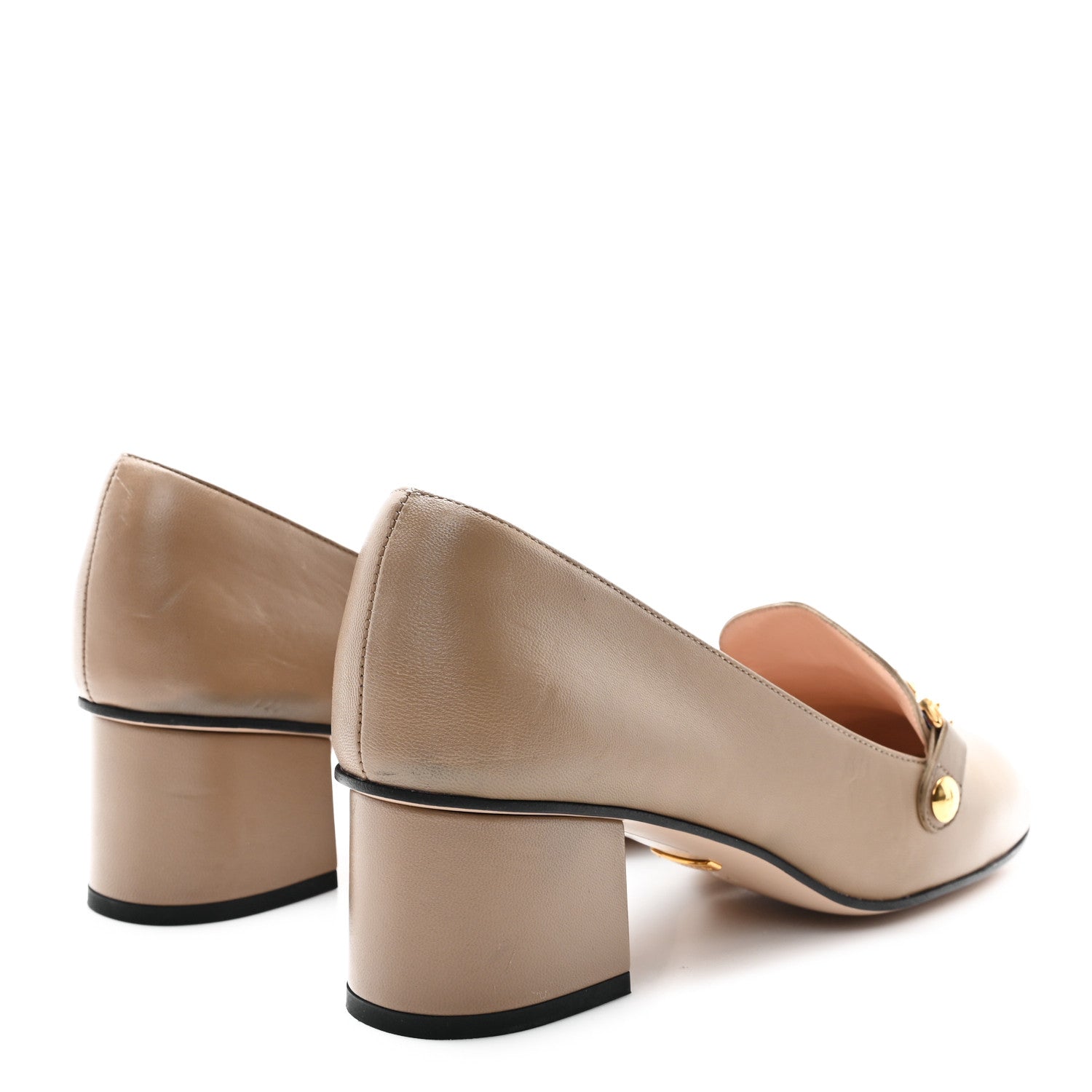 Gucci Malaga Kid Sylvie Web Chain Mid Heel Loafers 39.5 Mud 5 of 9